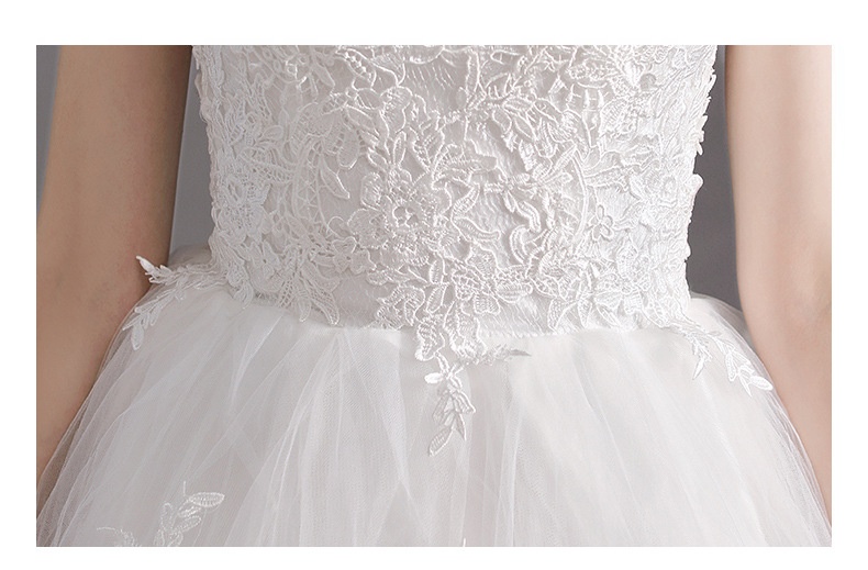 White Wedding Dresses Ball Gown High Neck Lace Flower Sequins Wedding